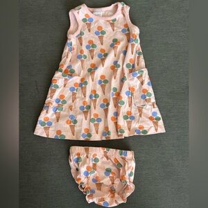 Hanna Andersson Pink Dress with Ice Cream Print